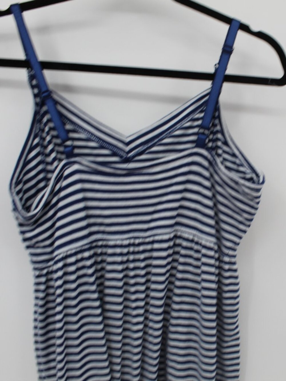 Blue and White Striped Summer Maternity Dress Sz Med Vacation Pool Cool Soft - Picture 4 of 6
